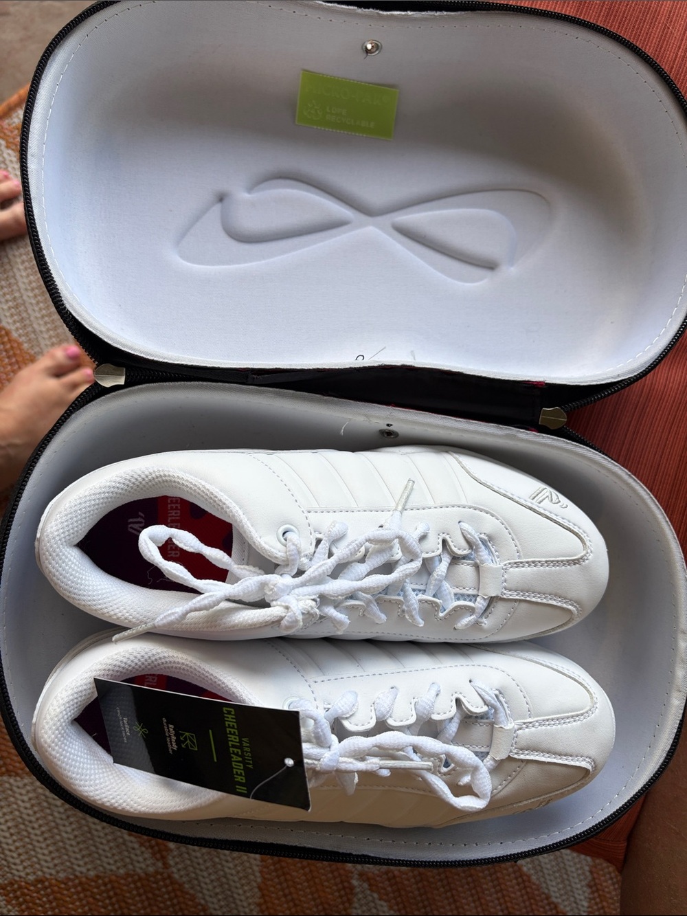 Nfinity Cheer shoes in Protective Case size 5.5 brand new evolution model
